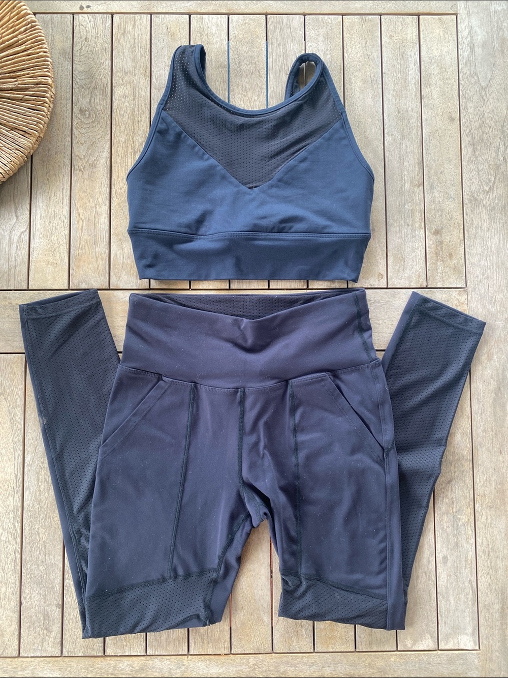 With Love From Paradise Black Pocket Leggings & Sports Bra Set